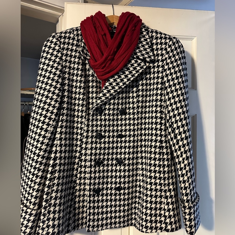 Black & White wool blend coat